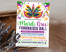 Customizable Mardi Gras Fundraiser Flyer | School Masquerade Theme Invite Template