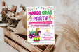 Customizable Mardi Gras Party Flyer | Masquerade Theme Celebration Invitation Template