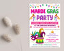 Customizable Mardi Gras Party Flyer | Masquerade Theme Celebration Invitation Template