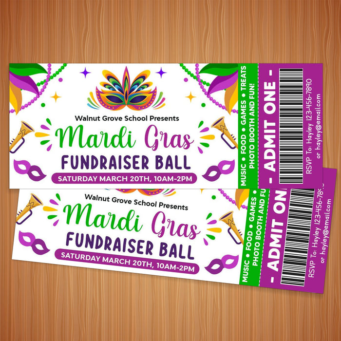 DIY Masquerade Theme Party Ticket and Flyer Bundle | Mardi Gras Party Template