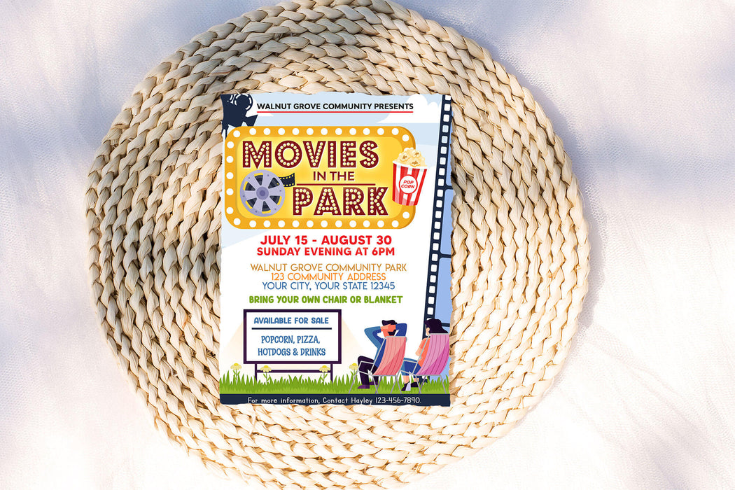 Movie Event Program Movies In The Park Fundraiser Flyer Template | Fundraising Event For ...