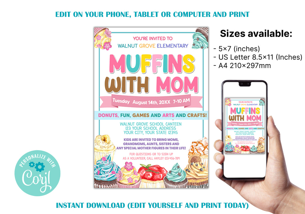 diy-muffins-with-mom-flyer-template-school-muffins-flyer-invitation-posh-park for Muffins With Mom Free Printable DIY Muffins With Mom Flyer Template | School Muffins Flyer Invitation - Posh Park for Muffins With Mom Free Printable