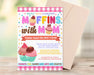 Customizable Muffins With Mom Fundraiser Flyer | PTO PTA School Church Flyer Invitation Template