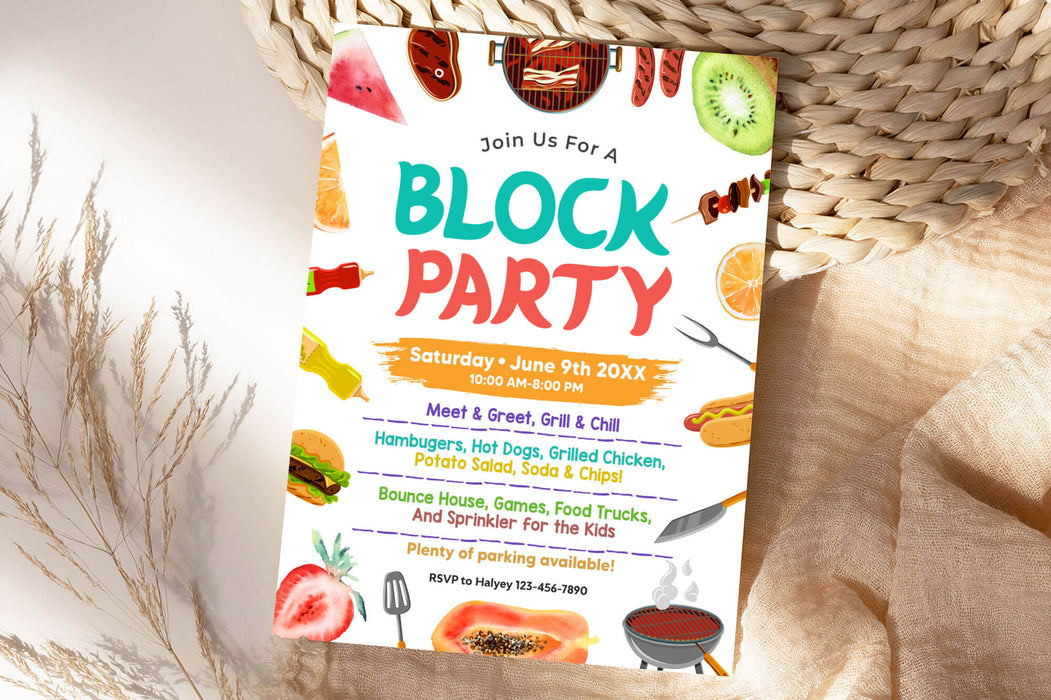 customizable-block-party-barbecue-invitation-template-bbq-neighborhood-backyard-party-flyer-invite-posh-park for Free Printable Block Party Flyer Template Customizable Block Party Barbecue Invitation Template | BBQ Neighborhood Backyard Party Flyer Invite - Posh Park for Free Printable Block Party Flyer Template