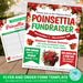 Customizable Poinsettia Fundraiser Flyer & Order Form | Christmas Fundraiser Flower Sale Template