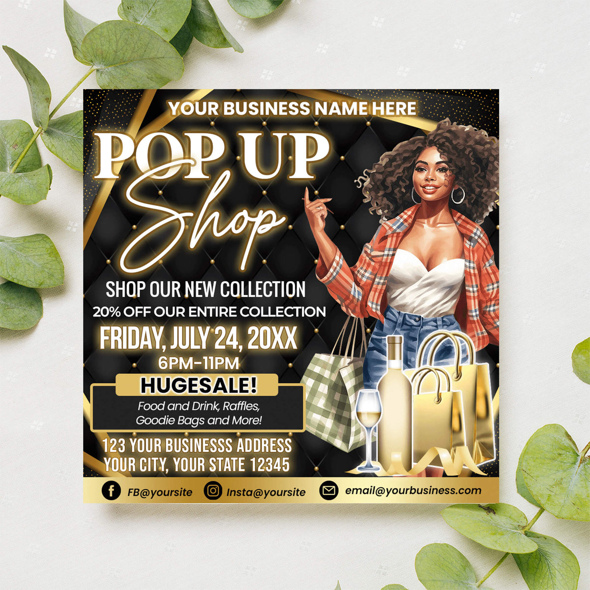 Pop Up Shop Flyer Template | Boutique Shopping Event  display picture 2