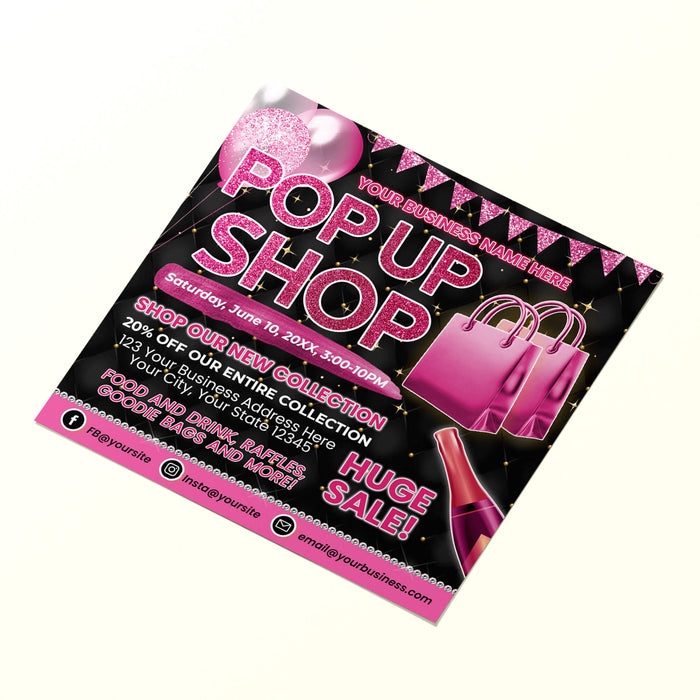 Pop Up Shop Flyer | Sip and Shop Boutique Shopping Invitation Template - Posh Park pop-up-shop-flyer-sip-and-shop-boutique-shopping-invitation-template-posh-park