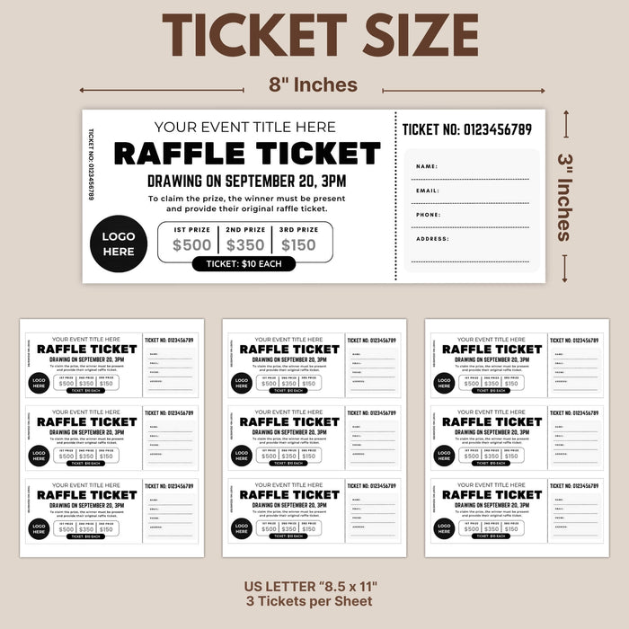 710 Raffle Raffle Ticket Template Free Printable