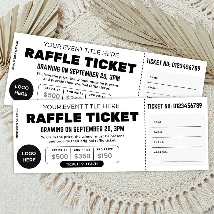 Achol Raffle DIY Event Raffle Ticket Template Printable | Raffle Ticket for ...