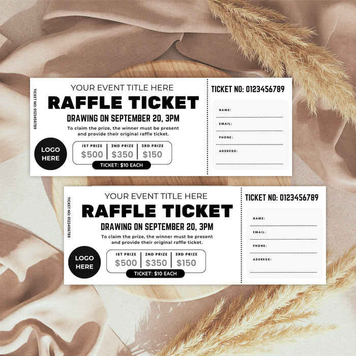 Event Card Template Raffle DIY Event Raffle Ticket Template Printable | Raffle Ticket for ...