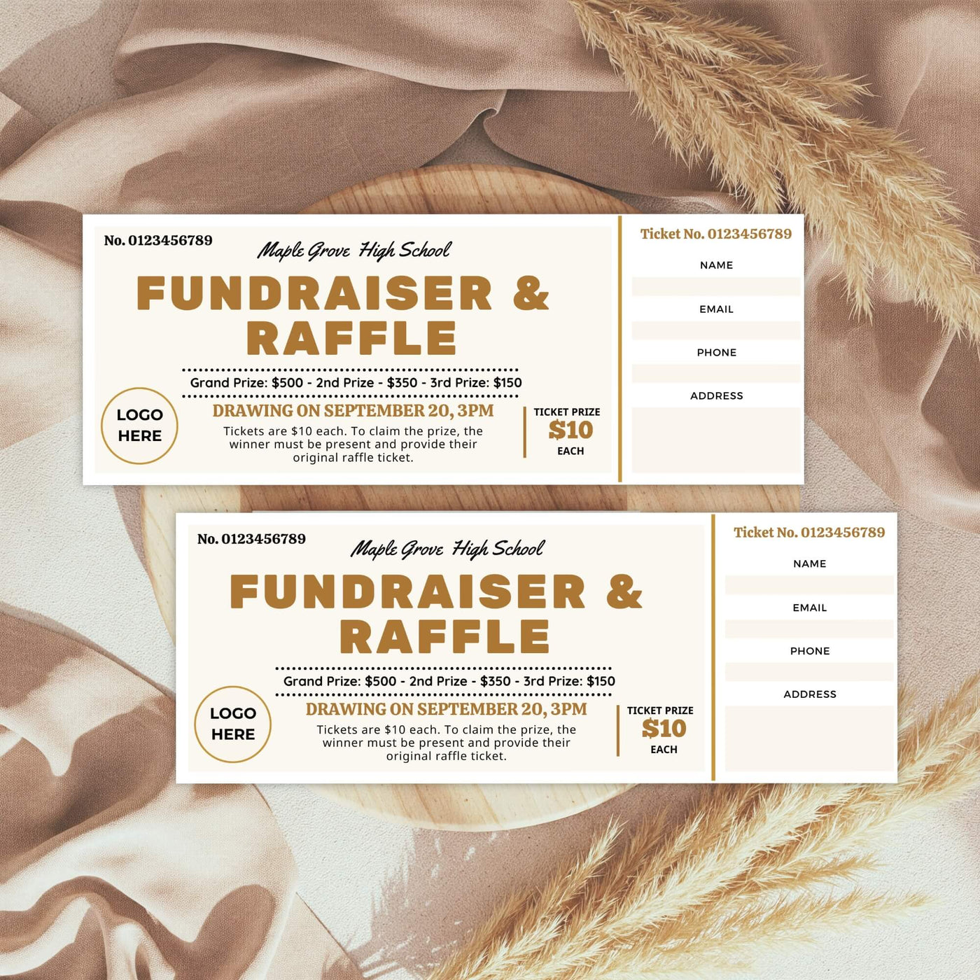 Church Raffle Samples Customizable Fundraiser and Raffle Ticket Template | Drawing Ticket for ...