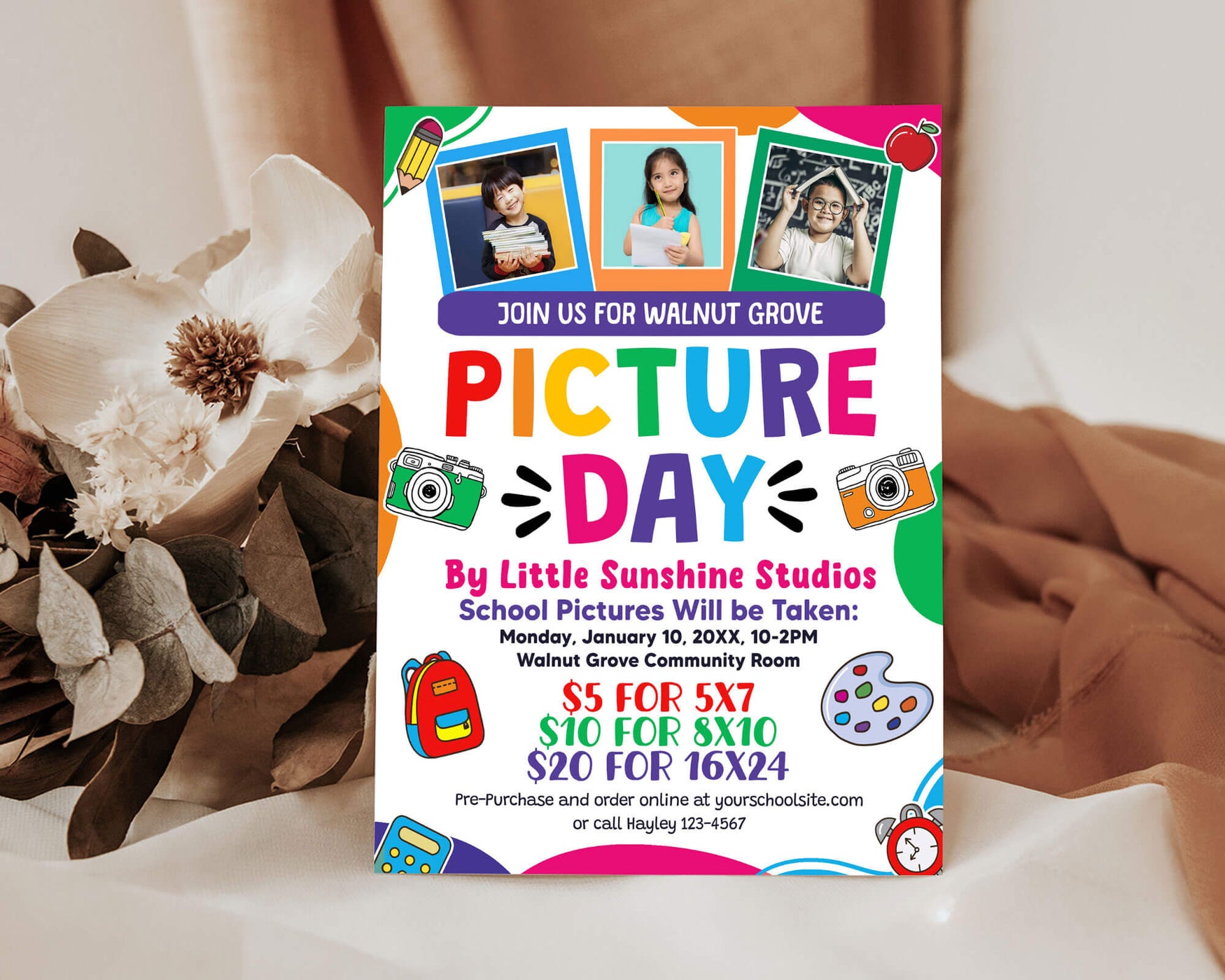 Chapter Photo Day Customizable School Photo Day Flyer | Picture Day Invite Template ...