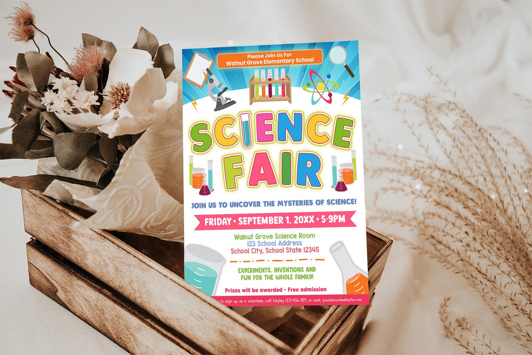 Customizable Science Fair Flyer Template | School Event Academic ...