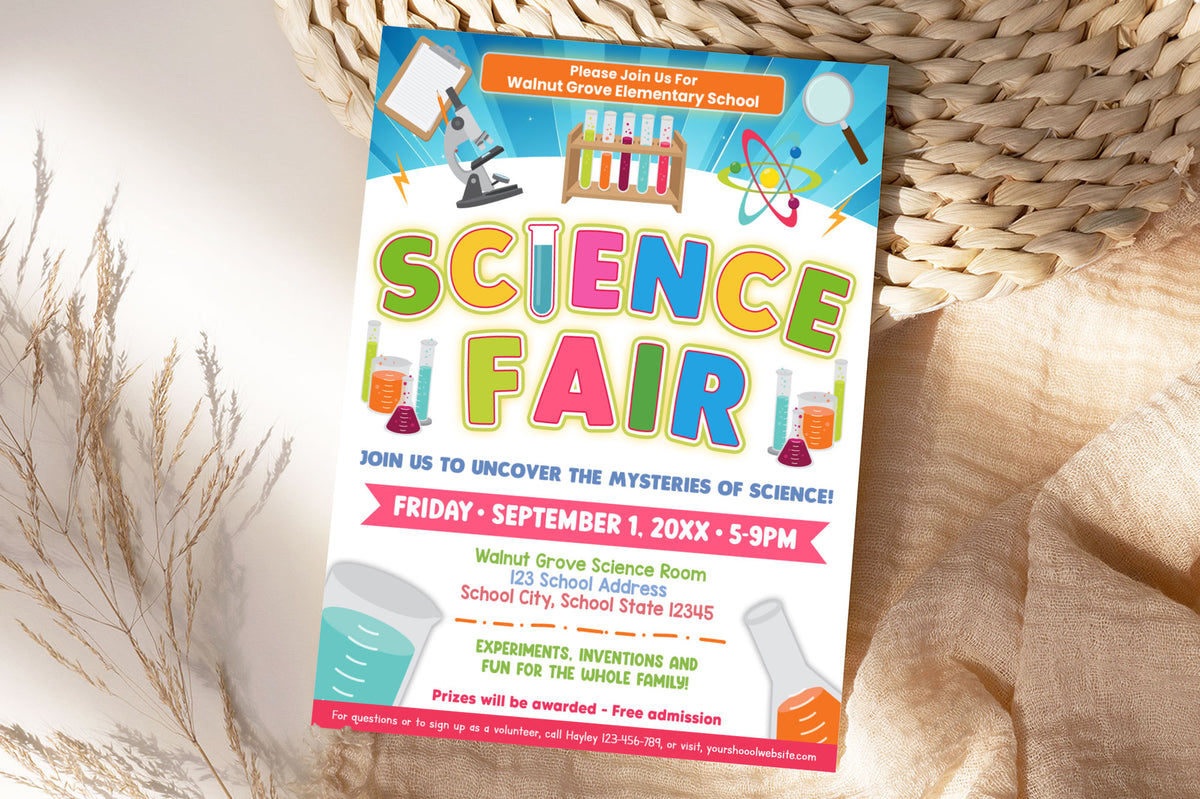 Customizable Science Fair Flyer Template | School Event Academic ...