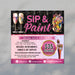 Customizable Painting Themed Event Flyer Template | Sip and Paint Party Invitation