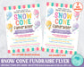 Customizable Snow Cone Fundraiser Flyer Template | PTO PTA School Event Fundraiser Flyer