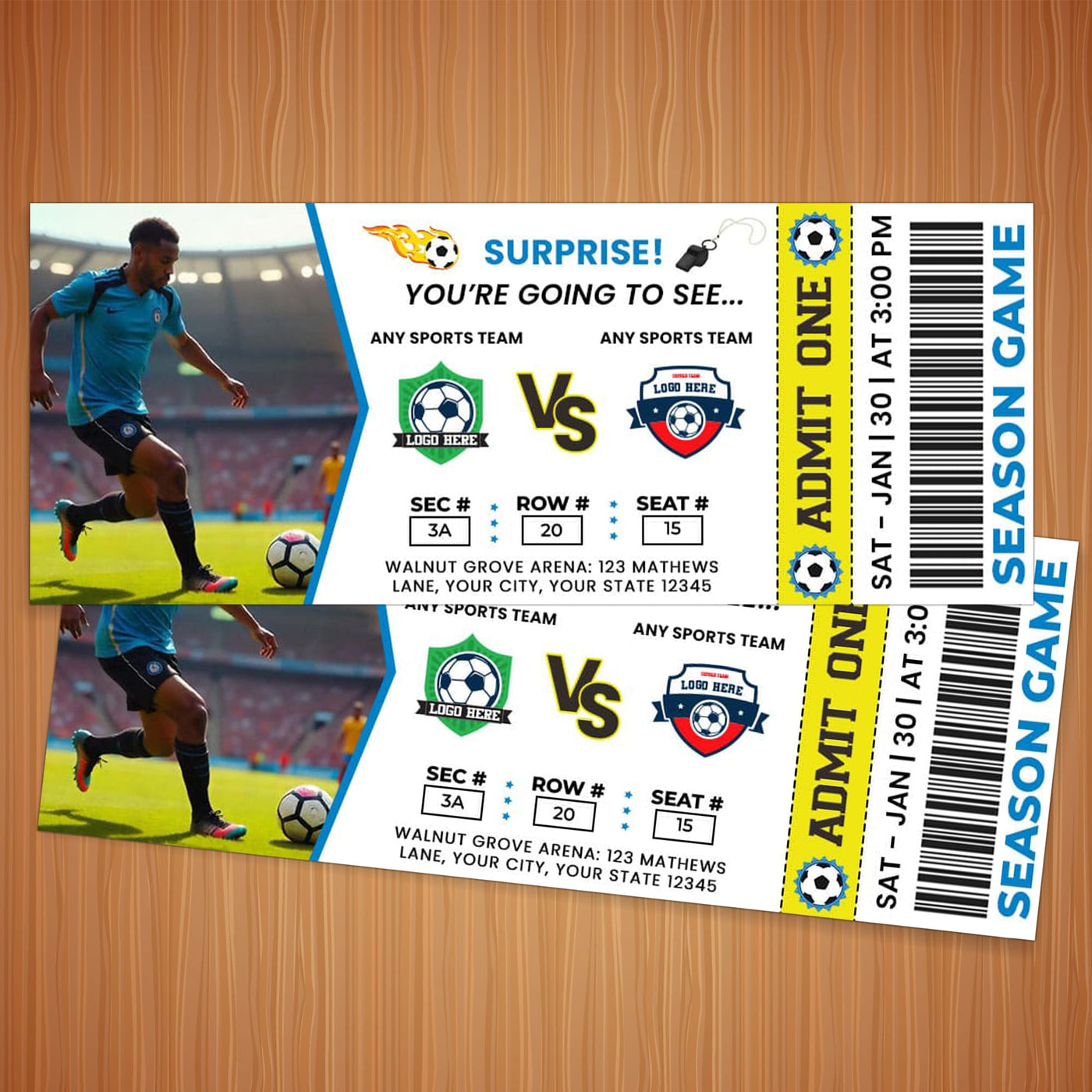 DIY Soccer Sports Event Ticket | Sports Game Stub Ticket Template ...