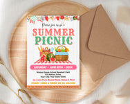 DIY Summer Picnic Invitation | Summer Picnic Party Bash Flyer Invite ...