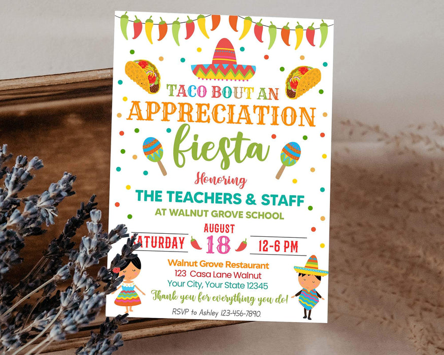 Customizable Taco Bout An Appreciation Invitation Template | Fiesta Mexican Themed Flyer Invite