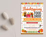 DIY Thanksgiving Food Drive Flyer | School and Community Food Drive Event Flyer Template