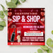 Valentine's Day Sip and Shop Flyer | Pop Up Event Invitation Template