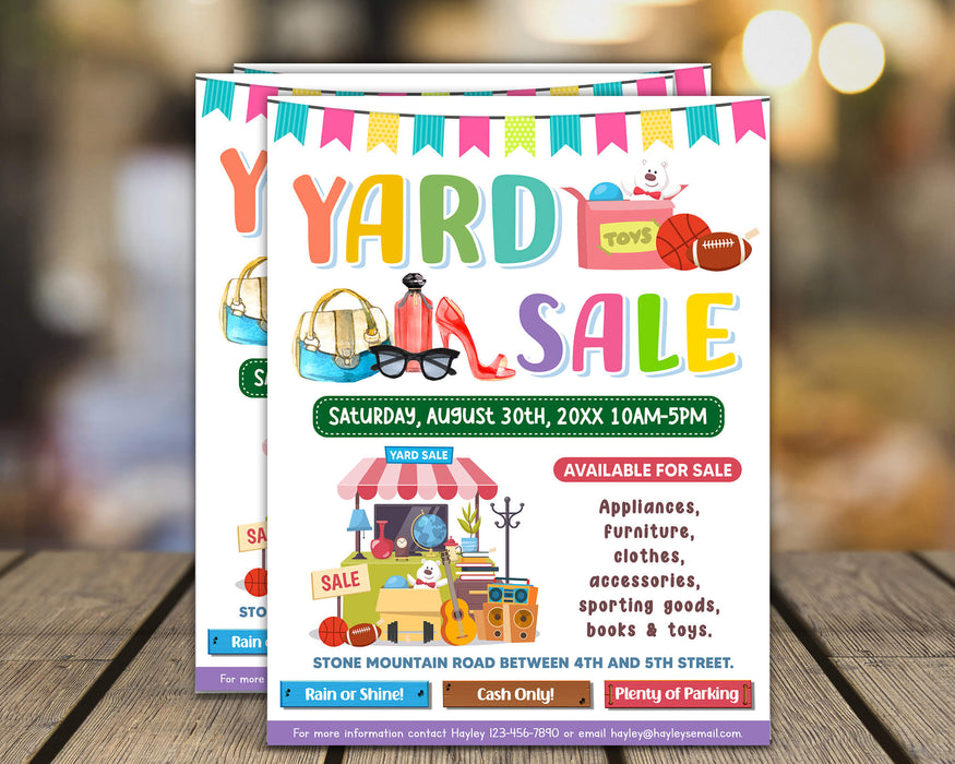 diy-yard-sale-flyer-template-neighborhood-or-garage-sale-event-flyer-posh-park for Free Printable Yard Sale Flyer Templates DIY Yard Sale Flyer Template | Neighborhood or Garage Sale Event Flyer - Posh Park for Free Printable Yard Sale Flyer Templates