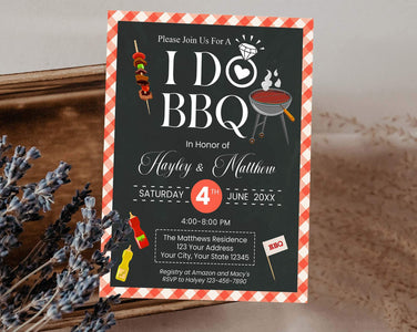 DIY I Do BBQ Invite | Engagement Barbecue Party Invitation Flyer ...