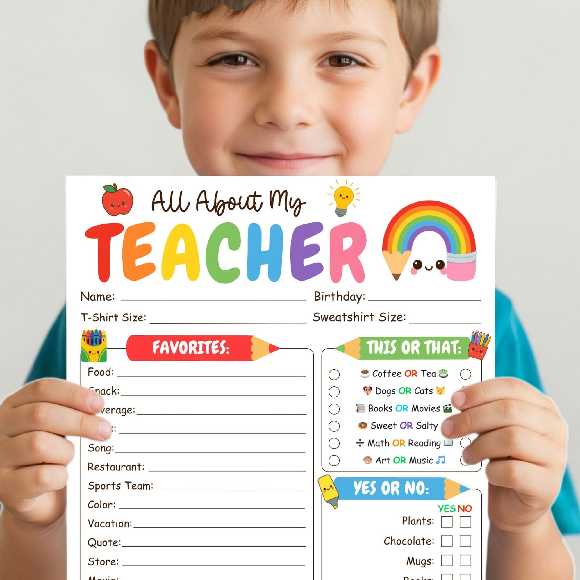 Customizable All About My Teacher Template Getting to Know My Teacher