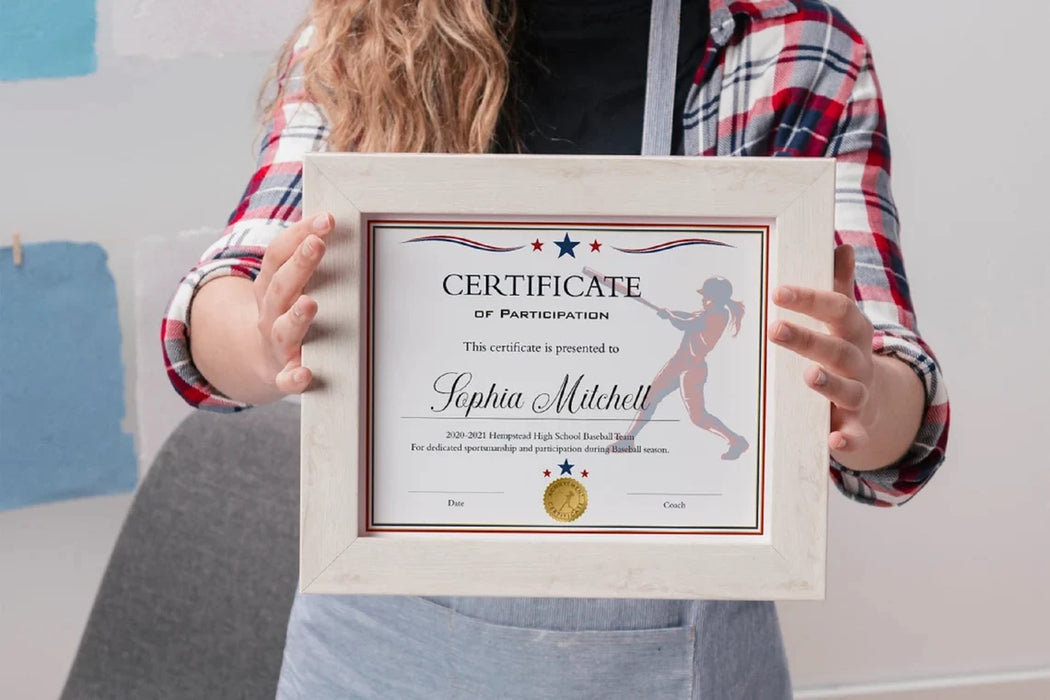 Customizable Baseball Certificate Template Bundle for Boys and Girls Red White Blue | Sport Award Baseball Certificate Template