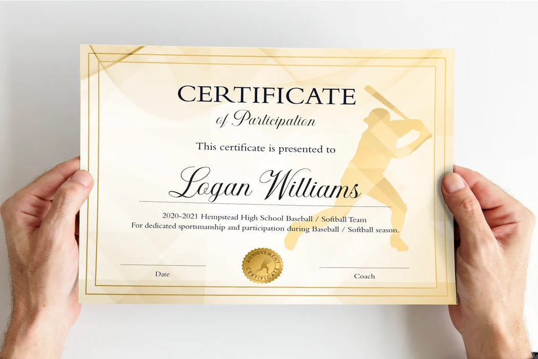 DIY Baseball Certificate Bundle for Boys and Girls | Sport Award Baseball Certificate Template