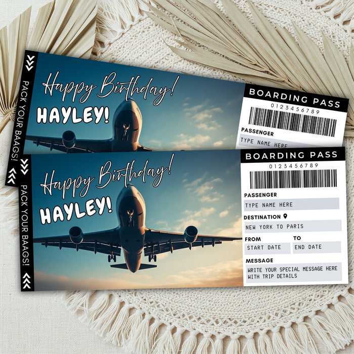 Customizable Surprise Boarding Pass Ticket Voucher | Vacation Flight Ticket Template - Posh Park customizable-surprise-boarding-pass-ticket-voucher-vacation-flight-ticket-template-posh-park
