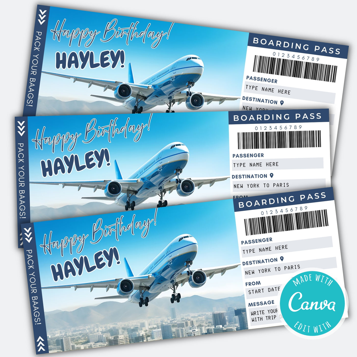 DIY Surprise Vacation Boarding Pass Style Gift Ticket | Travel Vacation ...