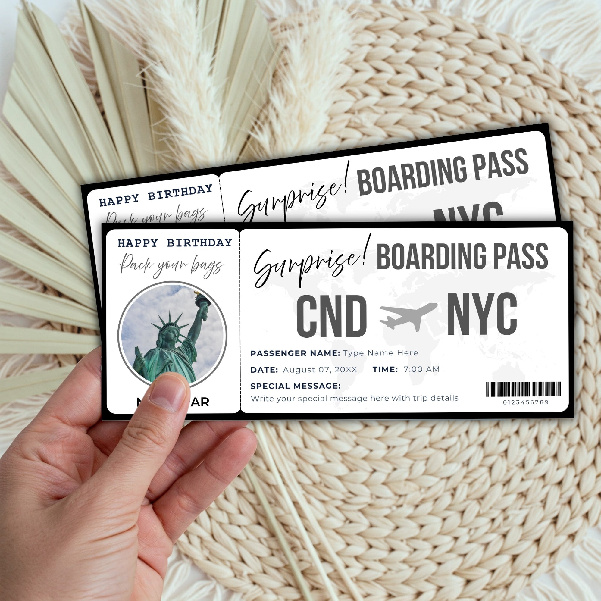 DIY Surprise Gift Boarding Pass Style Ticket | Travel Reveal Vacation ...