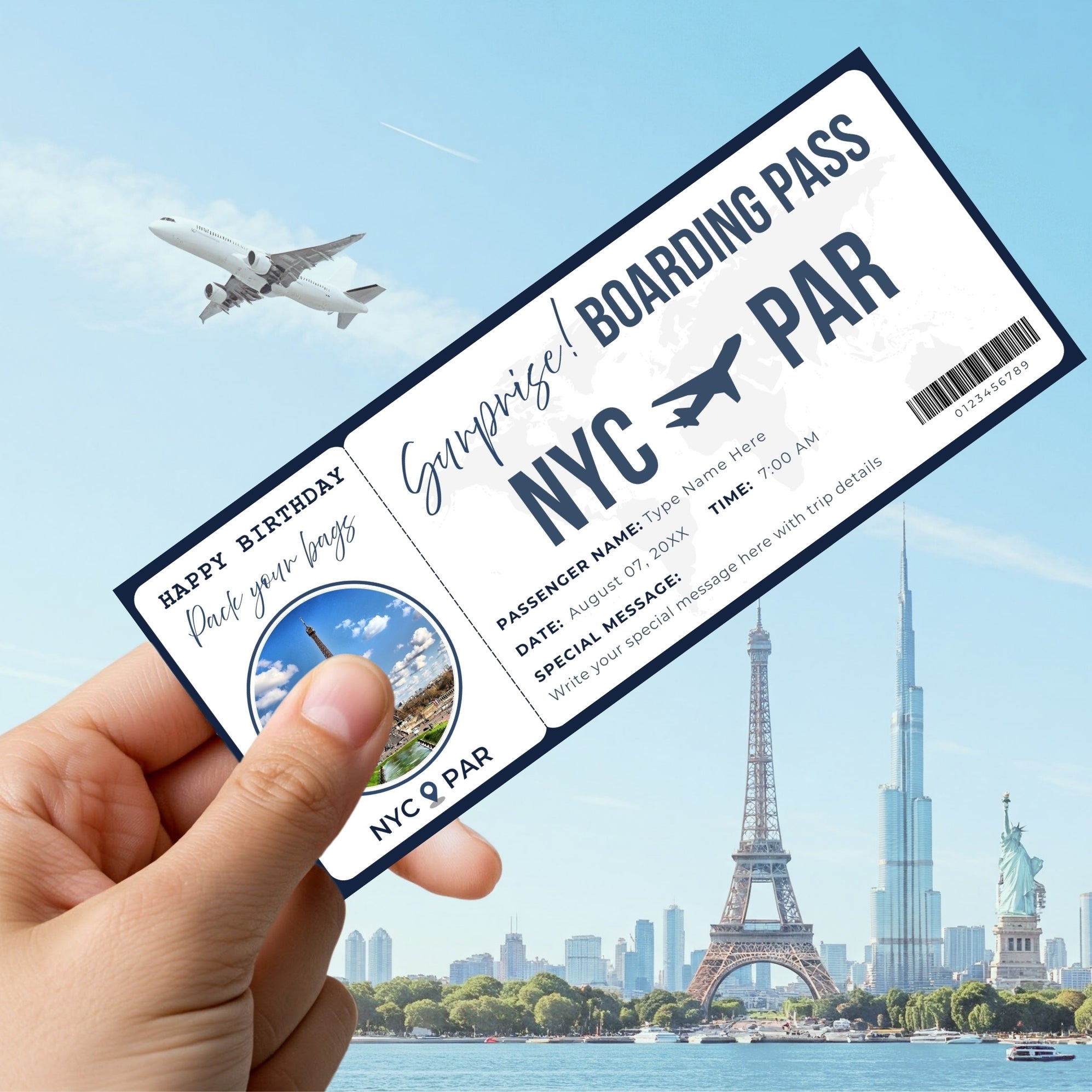 DIY Surprise Travel Gift Boarding Pass Style Ticket | Reveal Vacation ...