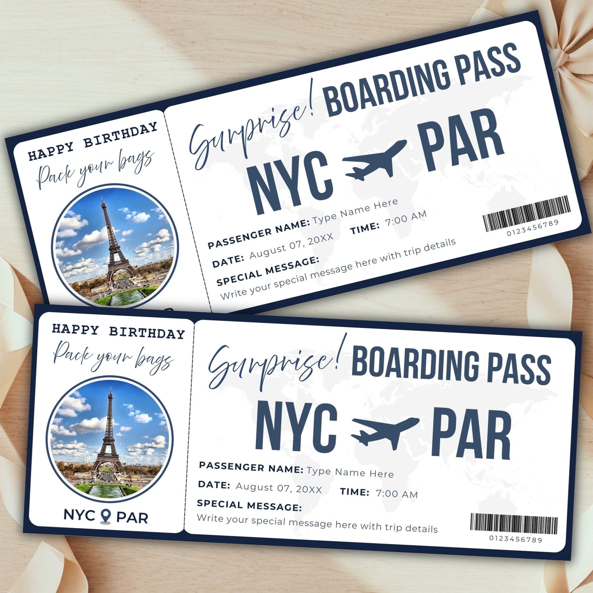 DIY Surprise Travel Gift Boarding Pass Style Ticket | Reveal Vacation ...
