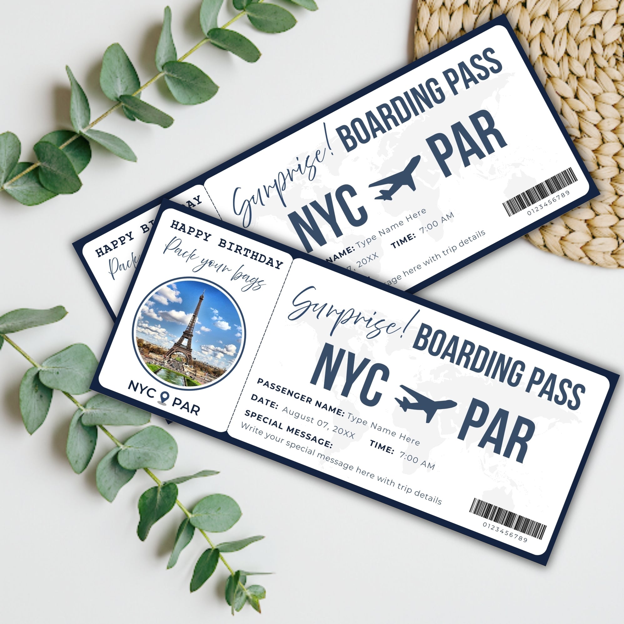 DIY Surprise Travel Gift Boarding Pass Style Ticket | Reveal Vacation ...