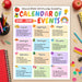 DIY School Calendar Of Events Template | Printable School Planner For Teacher