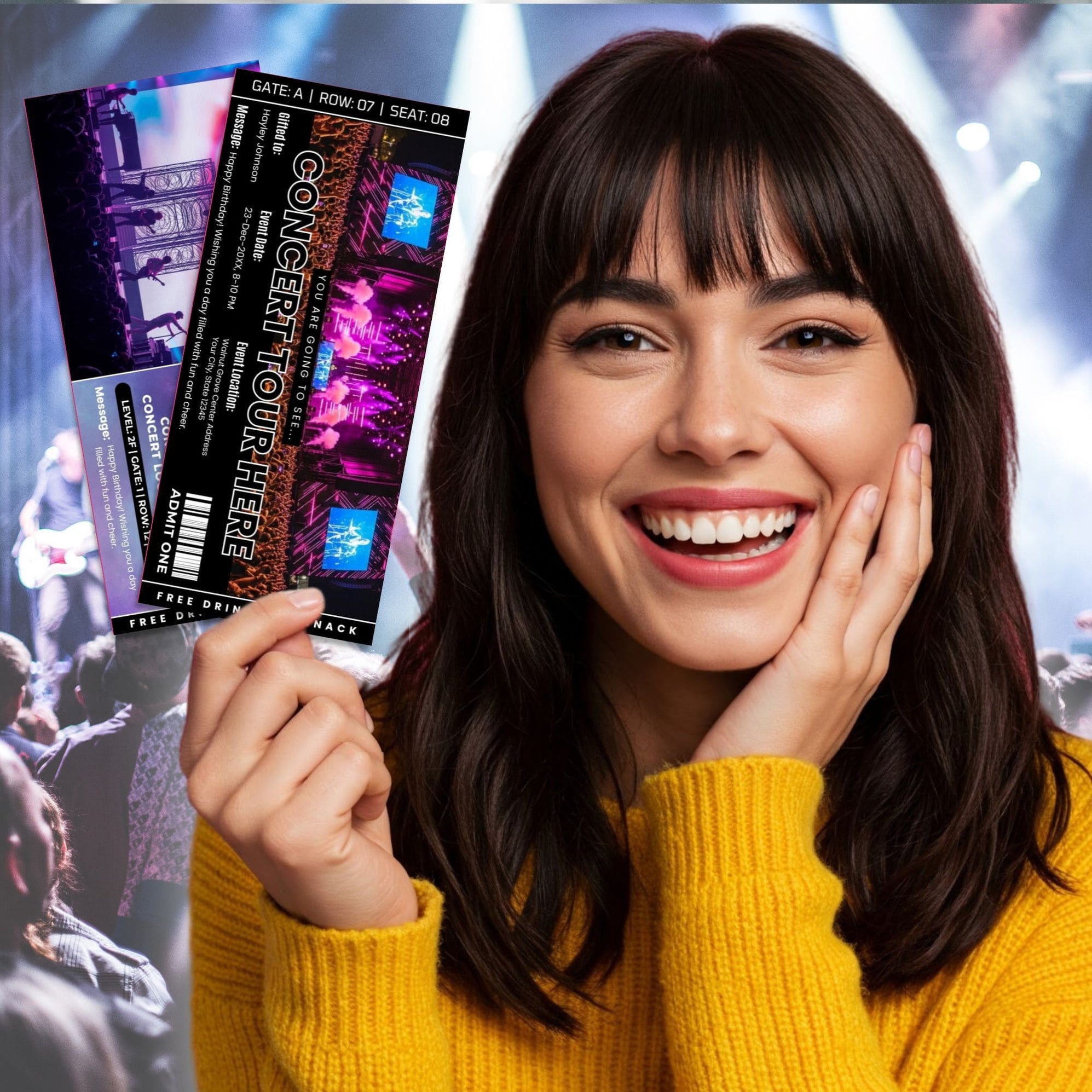 DIY Live Concert Ticket Template | Surprise Music Concert Ticket Gift ...