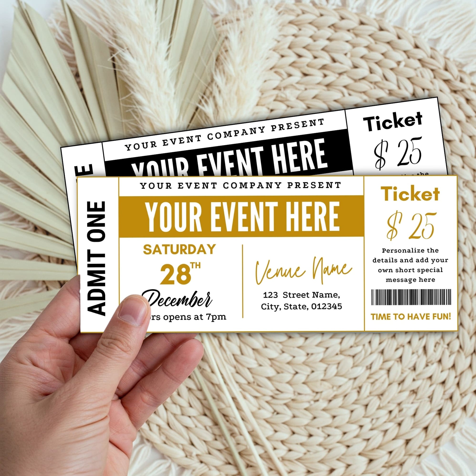 Customizable Event Ticket Surprise Gift Ticket Template Posh Park
