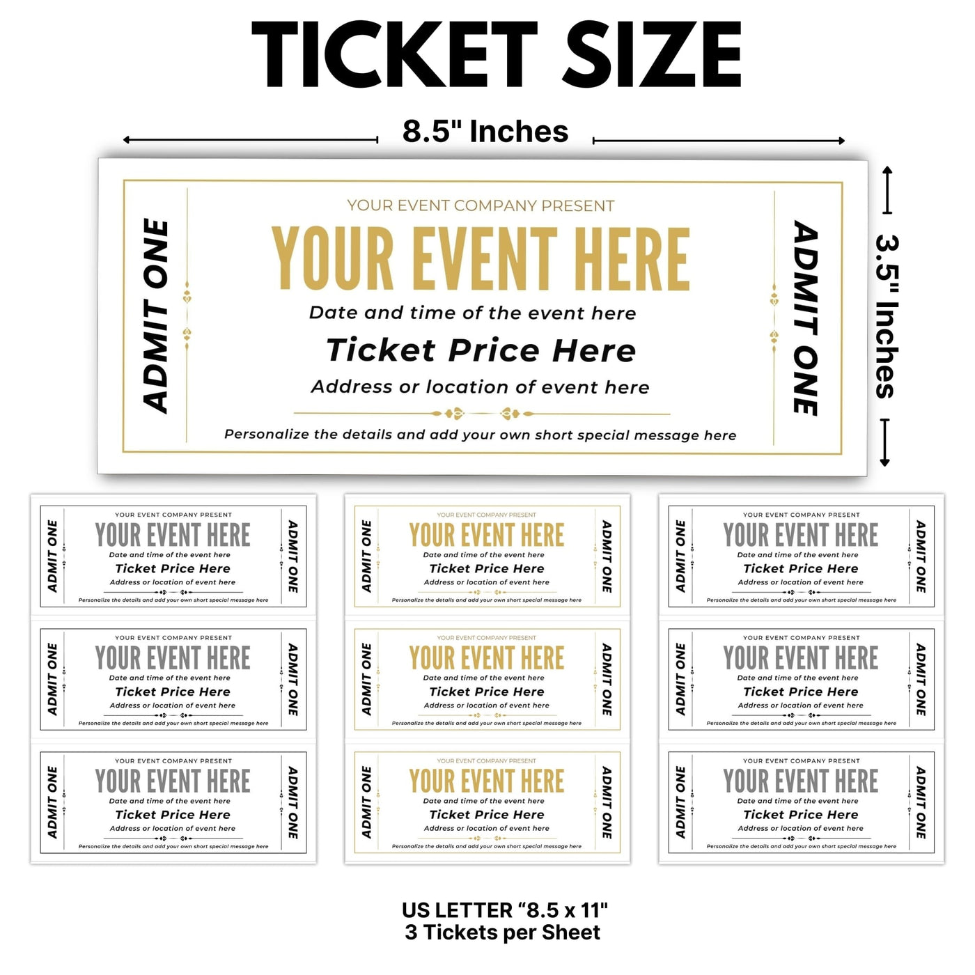DIY Event Ticket Voucher Template | Birthday Surprise Gift Ticket ...