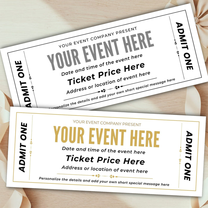 DIY Event Ticket Voucher Template | Birthday Surprise Gift Ticket ...