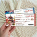 Printable Japan travel ticket gift
