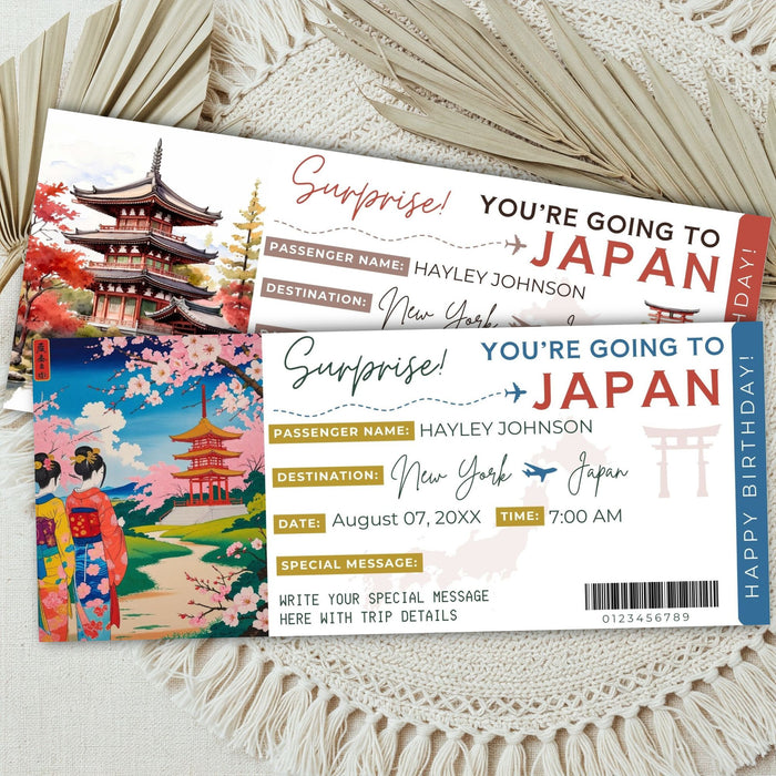 Editable boarding pass design Japan