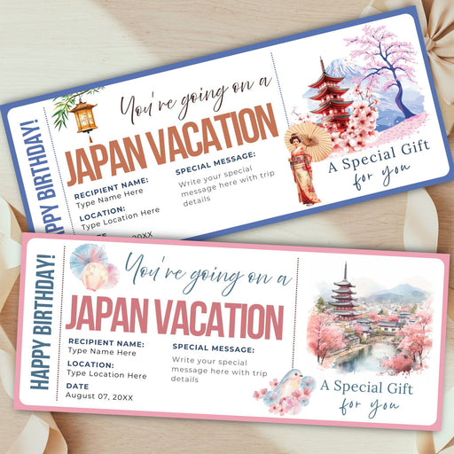 Japan boarding pass surprise travel ticket gift