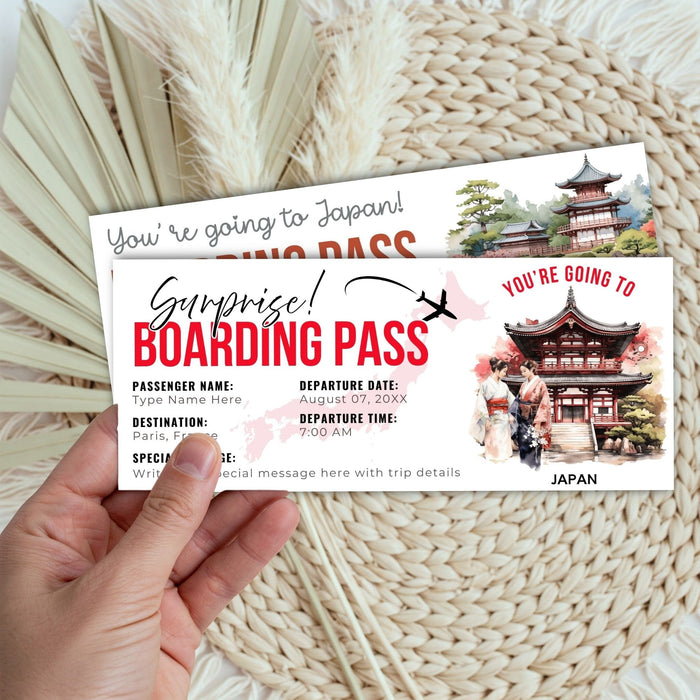 Editable travel pass Japan vacation gift