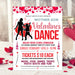 Customizable Mother Son Valentine's Day Dance Ticket and Flyer | School Heart Day Dance Bundle