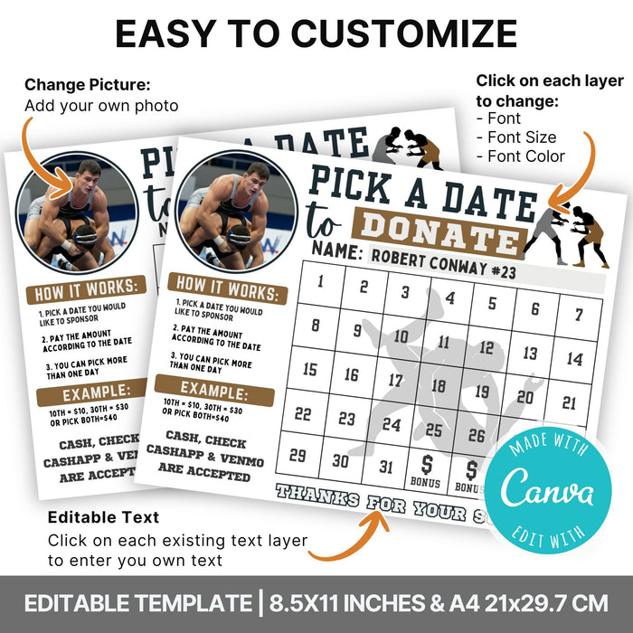 Wrestling team pick a date to donate fundraising calendar
