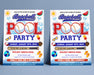 DIY End of Season Baseball Pool Party Flyer Template | Sports Pool Party Bash Flyer
