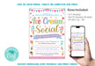 Customizable Ice Cream Social Party Invitation Template | Ice Cream Summer Party Invite