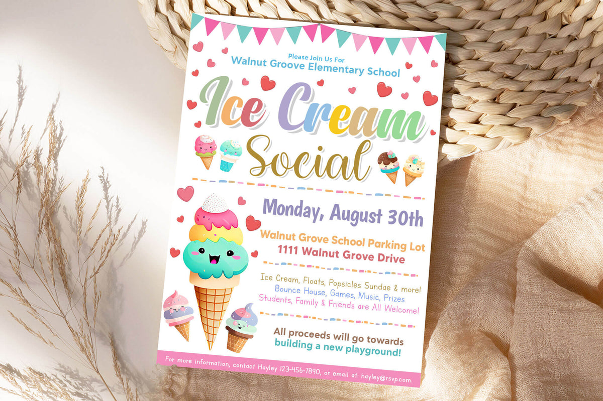 Image 6 for Ice Cream Party Flyer Template